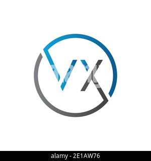 Initial Circle VX Letter Logo Creative Typography Vector Template. Creative Letter VX Logo Vector. Stock Vector