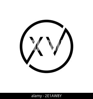 Letter XV Logo Design Template. XV, X V Letter Logo Modern, Flat ...