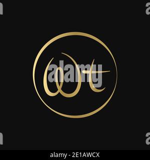 Creative WT letter Logo Design vector Template. Abstract Script Letter WT Logo Design Stock Vector