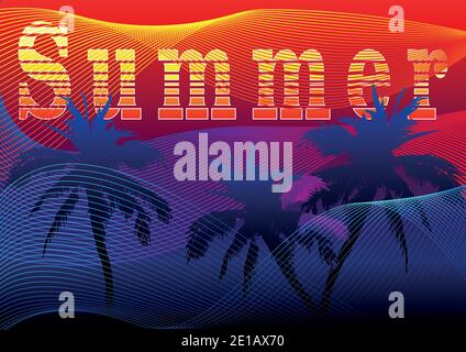 Vector summer in gradient style Stock Vector