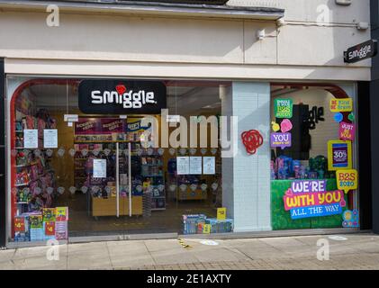 Windsor, United Kingdom - August 31 2020:  The frontage of Smiggle Stationary Store in Bridgewater Way Stock Photo