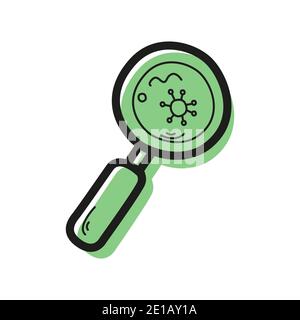 Vector linear color icon in the form of medical lens Stock Vector