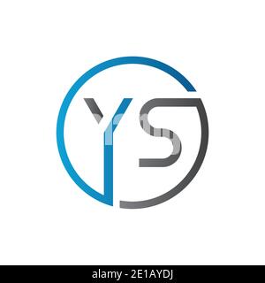 YS Logo Design Vector Template. Initial Circle Letter YS Vector Illustration Stock Vector