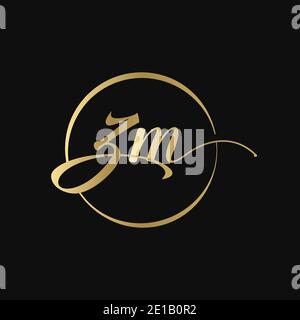 ZM letter Logo Design vector Template. Abstract Script Letter ZM Vector Illustration Stock Vector
