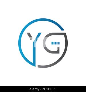 YG Logo Design Vector Template. Initial Circle Letter YG Vector Illustration Stock Vector
