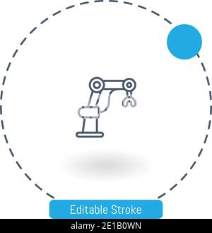 mechanical arm vector icon editable stroke outline icons for web and mobile Stock Vector