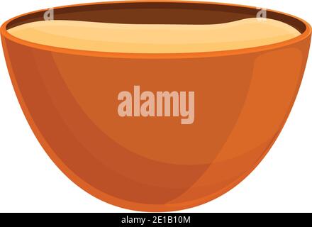 Dough bowl icon. Cartoon of dough bowl vector icon for web design isolated on white background Stock Vector
