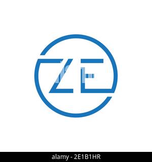 ZE Logo Design Vector Template. Initial Circle Letter ZE Vector Illustration Stock Vector