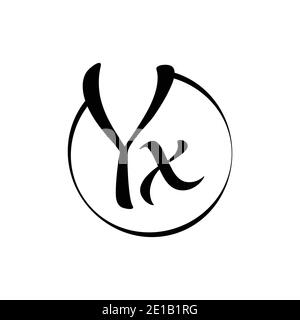 YX letter Logo Design vector Template. Abstract Script Letter YX Vector Illustration Stock Vector