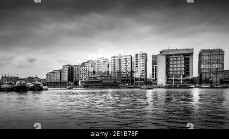 Amsterdam Holland Netherlands. A floating office building on a pontoon ...