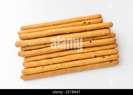 Sesame sticks on white background Stock Photo