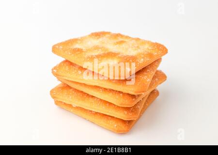 Sweet crackers on white background Stock Photo