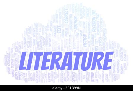 Literature typography word cloud create with text only Stock Photo