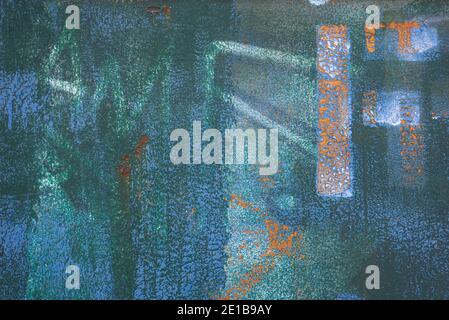 Abstract background texture and random graffiti lettering. White and orange scratched surface patterns. Stock Photo
