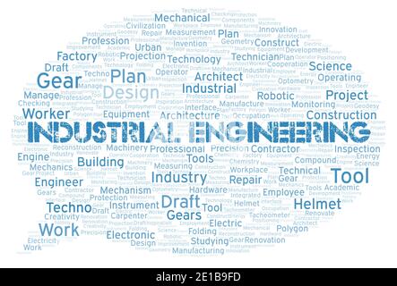 Typography With Engineering Industrial Engineering typography word cloud create with text only ...