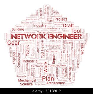 Network Engineer typography word cloud create with text only Stock Photo
