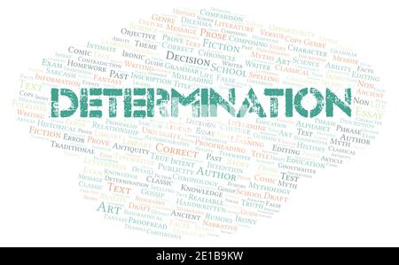 Determination typography word cloud create with text only Stock Photo