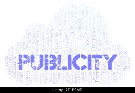 Publicity typography word cloud create with text only Stock Photo