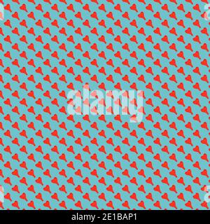 Seamless pattern of a red heart balloon on a blue background. Print, design for Valentine's Day. Square pattern Stock Photo