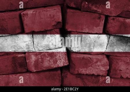 Latvia flag painted on brick wall Stock Photo