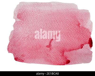 Watercolor stroke and spray on white paper , Abstract background by hand drawn pink color liquid drip isolated on white background Stock Photo