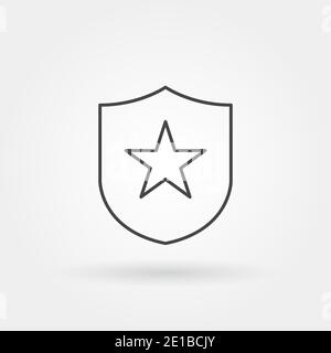 police badge single isolated icon with modern line or outline style vector illustration Stock Photo