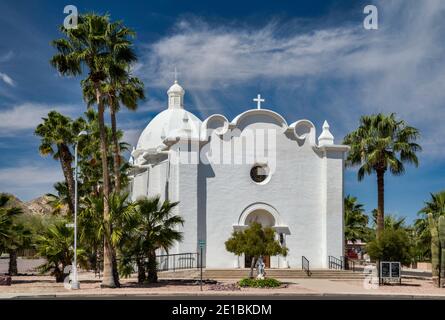 Immaculate Conception Catholic Church, 1925, Spanish Colonial Revival style, Ajo, Arizona, USA Stock Photo