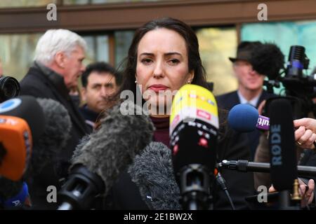 Julian Assange's partner, Stella Moris, outside Westminster Magistrates' Court, London, after the WikiLeaks founder was refused bail as the United States government appeals against a decision to block his extradition. Stock Photo