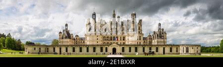 Chambord France May 15th 2013 : Front view of the Chateau de Chambord, Loire valley, France Stock Photo