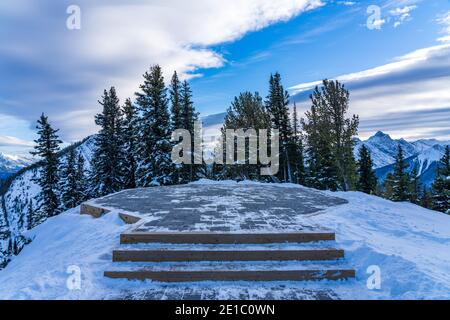 Banff Gondola Sulphur Mountain summit, Banff National Park, Canadian Rockies. Stock Photo