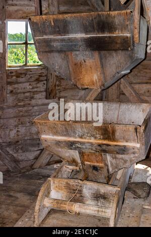 Interior in an old windmill Stock Photo