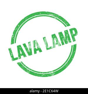 LAVA LAMP text written on green grungy vintage round stamp. Stock Photo