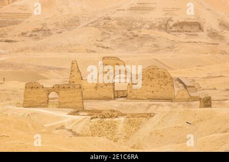 Egypt, Luxor, West Bank, Deir Al Bahri, Temple near to Temple of Hatshepsut Stock Photo