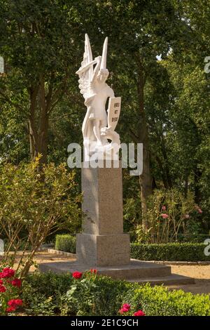 Sculpture of Saint George at park of Castle of Narzymski family near Jablonowo Pomorskie.  Poland Stock Photo