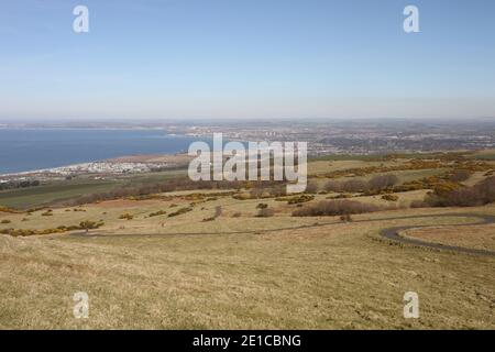 Ayr, Ayrshire, Scotland, UK, View of the county town of Ayrshire from the Carrick Hills Stock Photo