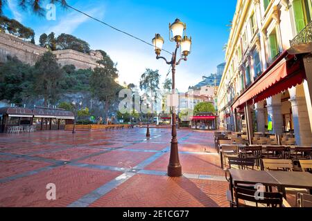 Monaco Place d Armes square and architecture view, Principality of Monaco Stock Photo