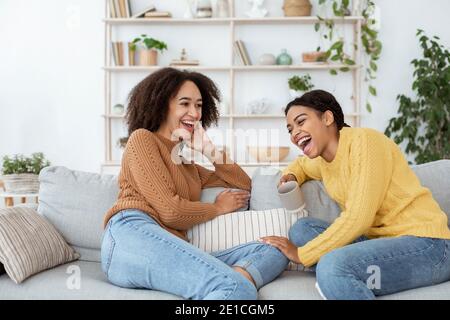 Fun, great mood together and speaks with friend Stock Photo