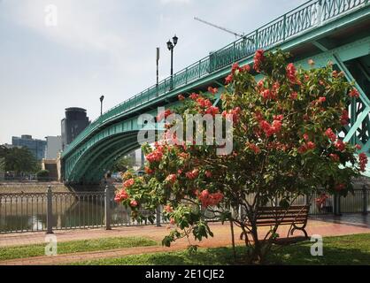 Embankment of Ben Nghe river in Ho Chi Minh. Vietnam Stock Photo