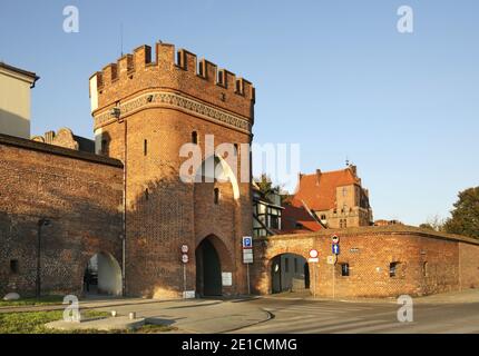 Bridge tower in Torun.  Poland Stock Photo