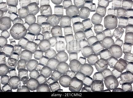 Macro image of iodized salt at 5x magnification photographed on a white background Stock Photo