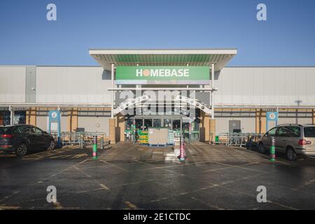 Edinburgh, Scotland - January 6 2021: Homebase location at Craigleith Retail Park in Edinburgh. Homebase is large UK  home and garden supply retailer. Stock Photo