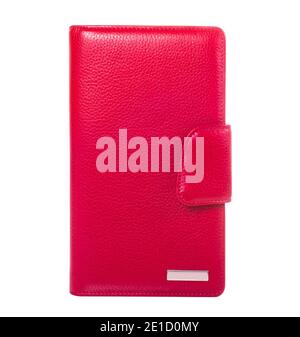 Red wallet isolated on white background Stock Photo