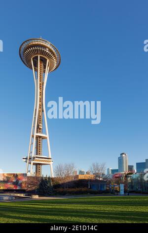 The Space Needle at Seattle Center in Seattle, Washington