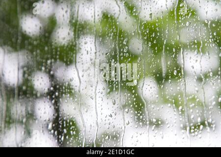 Raindrops on Window Stock Photo