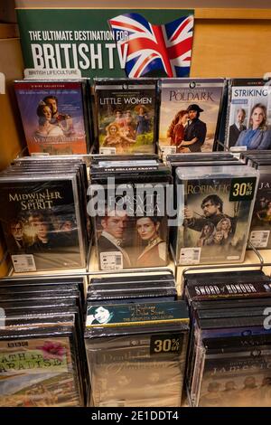 Barnes & Noble Booksellers DVD Display, NYC, USA Stock Photo