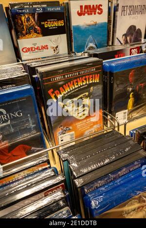 Barnes & Noble Booksellers DVD Display, NYC, USA Stock Photo