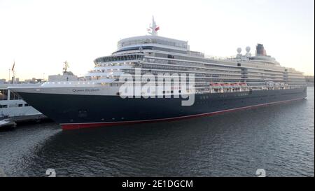 Images of Cunard's newest ship, the new Queen Elizabeth, as she is preparing to take her maiden voyage from New York. Images taken on January 14, 2010. Photo by Dennis Van Tine/ABACAUSA.COM Stock Photo