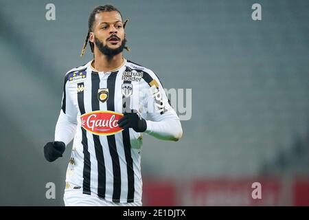 LILLE, FRANCE - JANUARY 6: Lois Diony of Angers SCO during the Ligue 1 match between Lille OSC and Angers SCO at Stade Pierre Mauroy on January 6, 2021 in Lille, France (Photo by Jeroen Meuwsen/BSR Agency/Alamy Live News)*** Local Caption *** Lois Diony