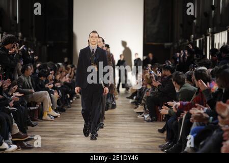 A model walks the runway during the Kenzo show as part of Paris Menswear Fashion Week Fall/Winter 2011-2012 in Paris, France on January 22, 2011. Photo by Alain Gil-Gonzalez/ABACAPRESS.COM Stock Photo