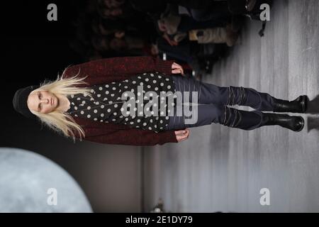 The androgynous model Andrej Pejic walks the runway during the Paul Smith show as part of Paris Menswear Fashion Week Fall/Winter 2011-2012 in Paris, France on January 23, 2011. Photo by Alain Gil-Gonzalez/ABACAPRESS.COM Stock Photo